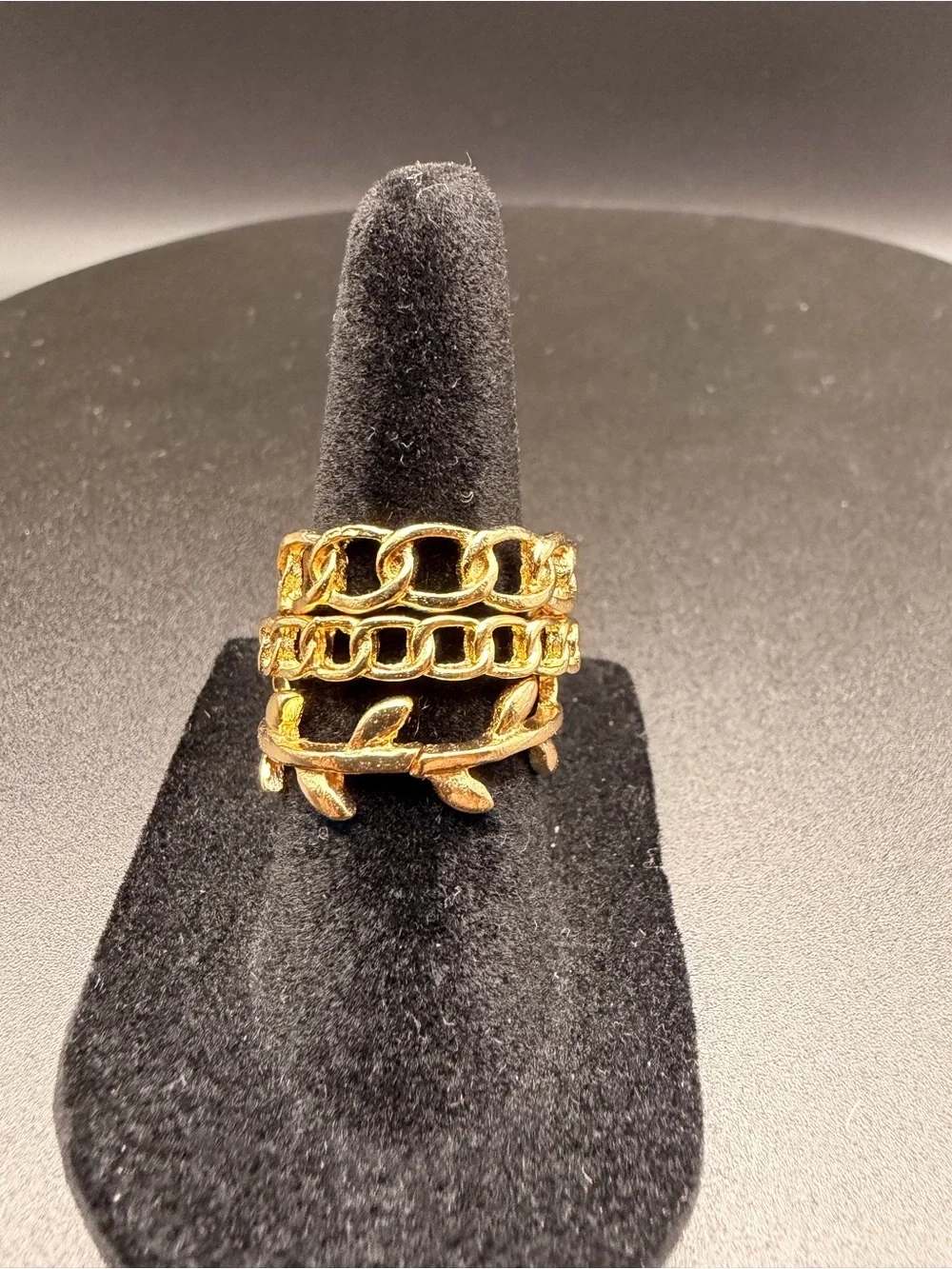Gold Chain Stackable Women's Ring - Gold Tone